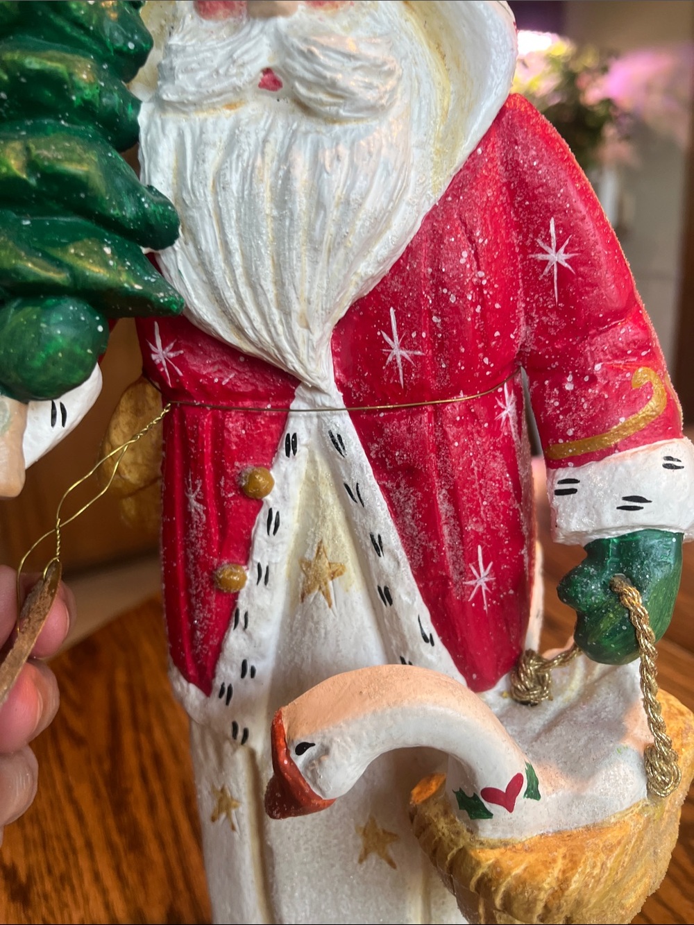 House of Hatten Handcrafted Santa with Porch 🪿 Rare Find 2002 - Picture 15 of 17